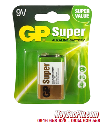 GP Super 1604UG ; Pin 9v Alkaline GP Super 1604UG/6LR61 Super Value _ Vỉ 1viên